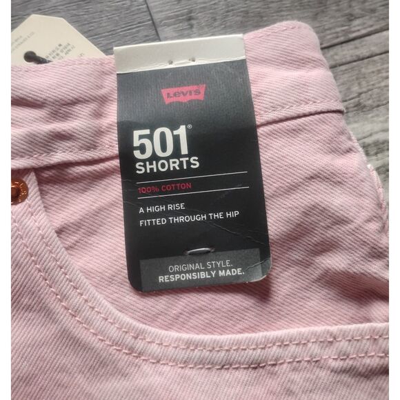 Levi's Women's W26 (Size 2) Pink 501 High Rise Cut Off Shorts - NWT - Picture 8 of 13